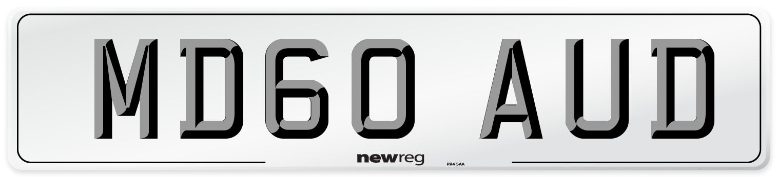 MD60 AUD Number Plate from New Reg